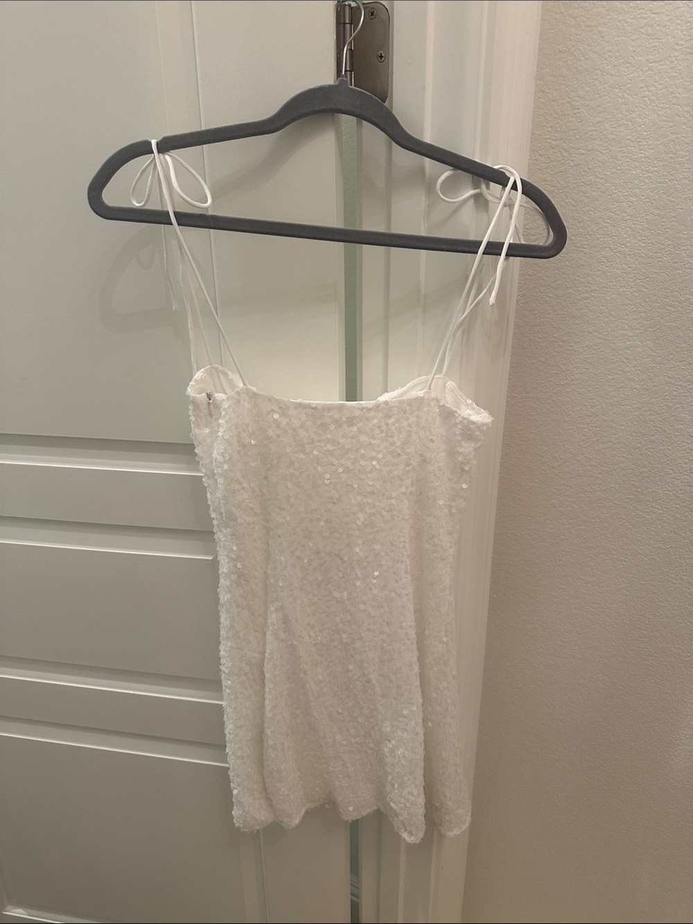 Beginning Boutique White Sequin Mini Dress - Picture 2 of 4